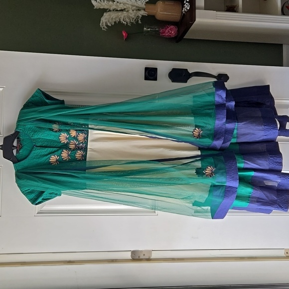 Biba by Rohit Bal Indian Anarkali Maxi Dress with Scarf - Picture 2 of 12